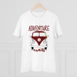 Men's PC Cotton Explore The Unseen Printed T Shirt (Color: White, Thread Count: 180GSM)