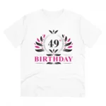 Men's PC Cotton 49th Birthday Printed T Shirt (Color: White, Thread Count: 180GSM)