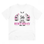 Men's PC Cotton 56th Birthday Printed T Shirt (Color: White, Thread Count: 180GSM)