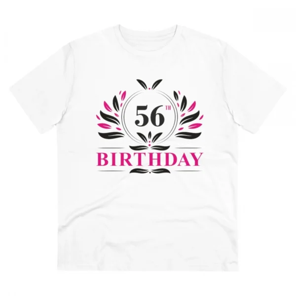 Men's PC Cotton 56th Birthday Printed T Shirt (Color: White, Thread Count: 180GSM)