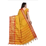 Women's Cotton Silk Saree With Blouse (Red, 5-6Mtrs)