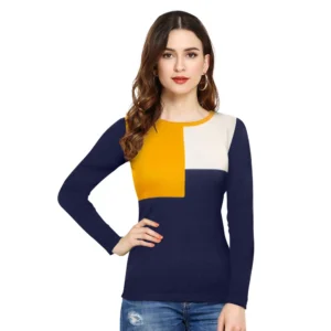 Women's Western Wear Hosiery Crop Top (Yellow)