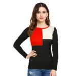Women's Western Wear Hosiery T Shirts (Red)
