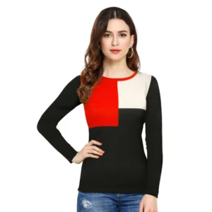 Women's Western Wear Hosiery T Shirts (Red)