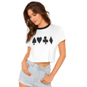 Women's Western Wear Hosiery Crop Top (White)