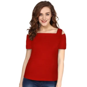 Women's Western Wear Hosiery T Shirts (Red)