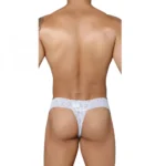 Men's Lycra Blend Lace Lace Underwear G String Style Underwear (White)