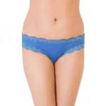 Women's Lace Hipster Bikini Panty With Lace (Blue)