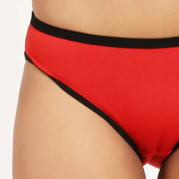 Women's Pack Of 3 Cotton Bikini Panty (Red)