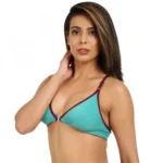 Women's Cotton Blend Front Open Plunge Neck (Sea Green)