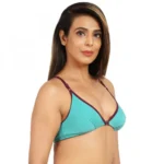 Women's Cotton Blend Front Open Plunge Neck (Sea Green)