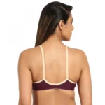 Women's Cotton Blend Front Open Plunge Neck (Dark Wine)