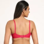 Women's Cotton Blend Everyday T Shirt Lightly Padded Three Fourth Coverage Bra (Pink)
