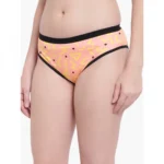 Women's Cotton Printed Bikini Panty (Light Orange)