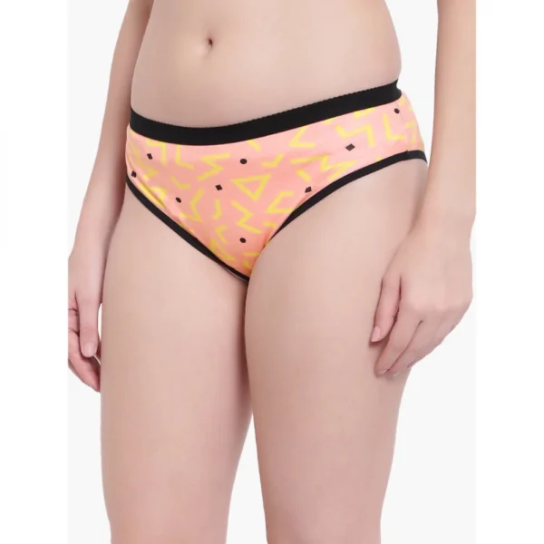 Women's Cotton Printed Bikini Panty (Light Orange)