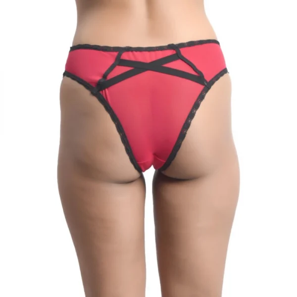 Women's Cotton Back Cage Bikini Panty (Rose Pink)