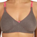 Women's Cotton Blend Non Padded T Shirt Bra (Brown)
