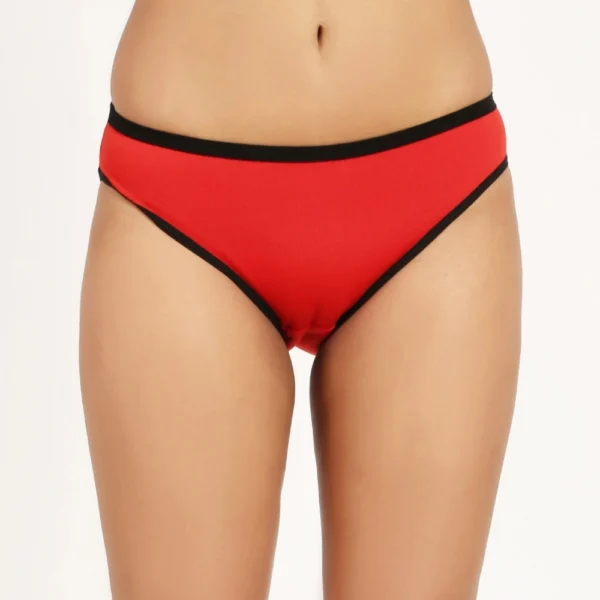 Women's Pack Of 3 Cotton Bikini Panty (Red)