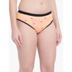 Women's Cotton Printed Bikini Panty (Light Orange)