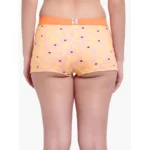 Women's Cotton Printeded Boyshorts Panty (Light Orange)