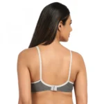 Women's Cotton Blend T Shirt Lightly Padded Three Fourth Coverage Bra (Grey)