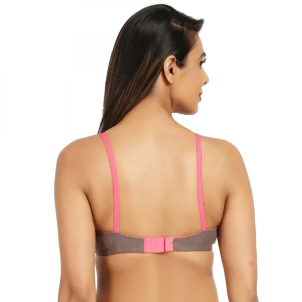 Women's Cotton Blend Non Padded T Shirt Bra (Brown)