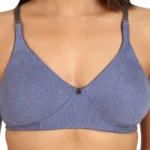 Women's Cotton Blend Non Padded T Shirt Bra (Blue)
