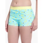 Women's Cotton Printeded Boyshorts Panty (Light Blue)