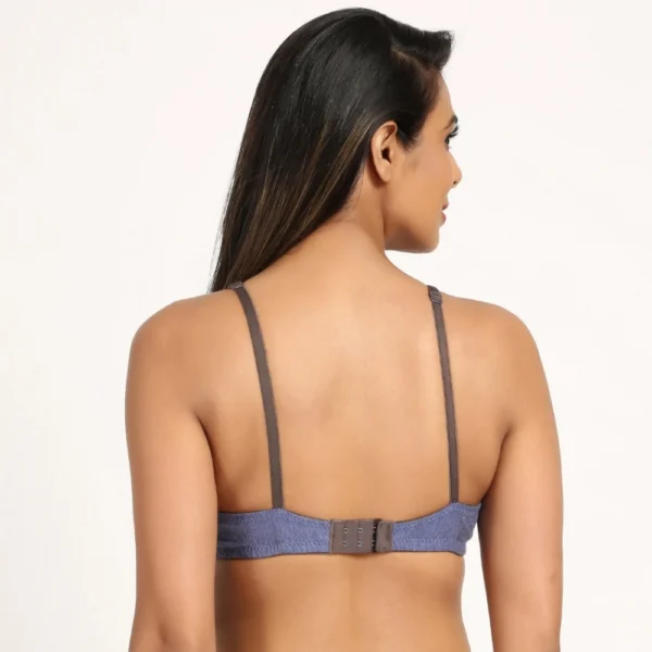Women's Cotton Blend Non Padded T Shirt Bra (Blue)