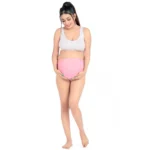 Women's Cotton Blend Adjustable Band Maternity Panty (Light Pink)