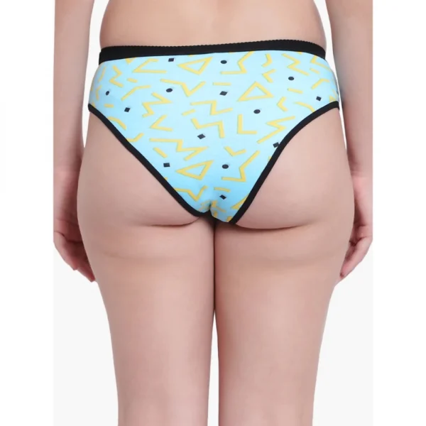 Women's Cotton Printed Bikini Panty (Light Blue)