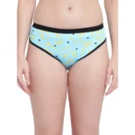 Women's Cotton Printed Bikini Panty (Light Blue)