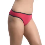 Women's Cotton Back Cage Bikini Panty (Rose Pink)