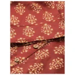 Women's Cotton Printed Straight Kurti (Red, Cotton)