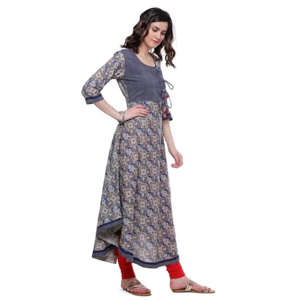 Women's Cotton Printed Angrakha Kurti (Multicolor, Cotton)