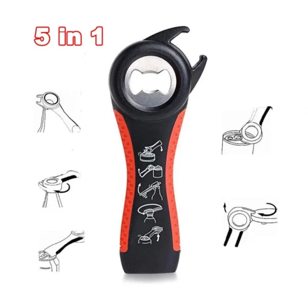 Generic Wine Beer Soda 5 In 1 Jar Cans Bottles Opener (Assorted)