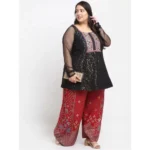 Women's Plus Size Relaxed Fit Viscose Rayon Palazzo Trousers (Maroon)