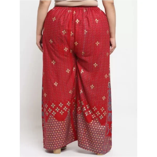 Women's Plus Size Relaxed Fit Viscose Rayon Palazzo Trousers (Maroon)