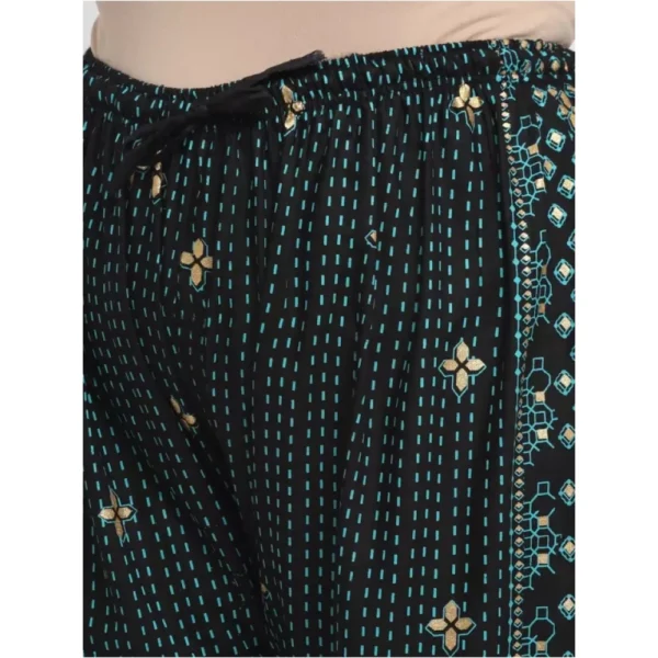 Women's Plus Size Relaxed Fit Viscose Rayon Palazzo Trousers (Black)