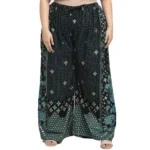 Women's Plus Size Relaxed Fit Viscose Rayon Palazzo Trousers (Black)