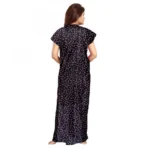 Women's Cotton Printed Maxi Nighty (Greay)