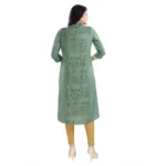Women's 3/4th Sleeve Viscose Tunic Long Kurti (Green)