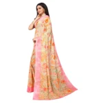 Women's Renial Georgette Floral Printed Sarees (Pink, 5-6 Mtrs)