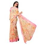 Women's Renial Georgette Floral Printed Sarees (Pink, 5-6 Mtrs)