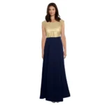 Generic Women's Gorgee Western Wear Flare Long Gown (Blue)