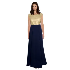 Generic Women's Gorgee Western Wear Flare Long Gown (Blue)
