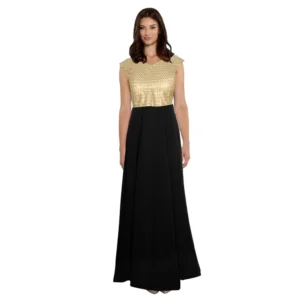 Generic Women's Gorgee Western Wear Flare Long Gown (Black)