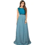Generic Women's Taffeta Western Wear Flare Long Gown (Sea Green)