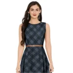 Generic Women's Georgette Western Wear Flare Long Gown (Black)