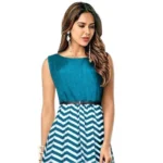 Generic Women's Taffeta Western Wear Flare Long Gown (Sea Green)